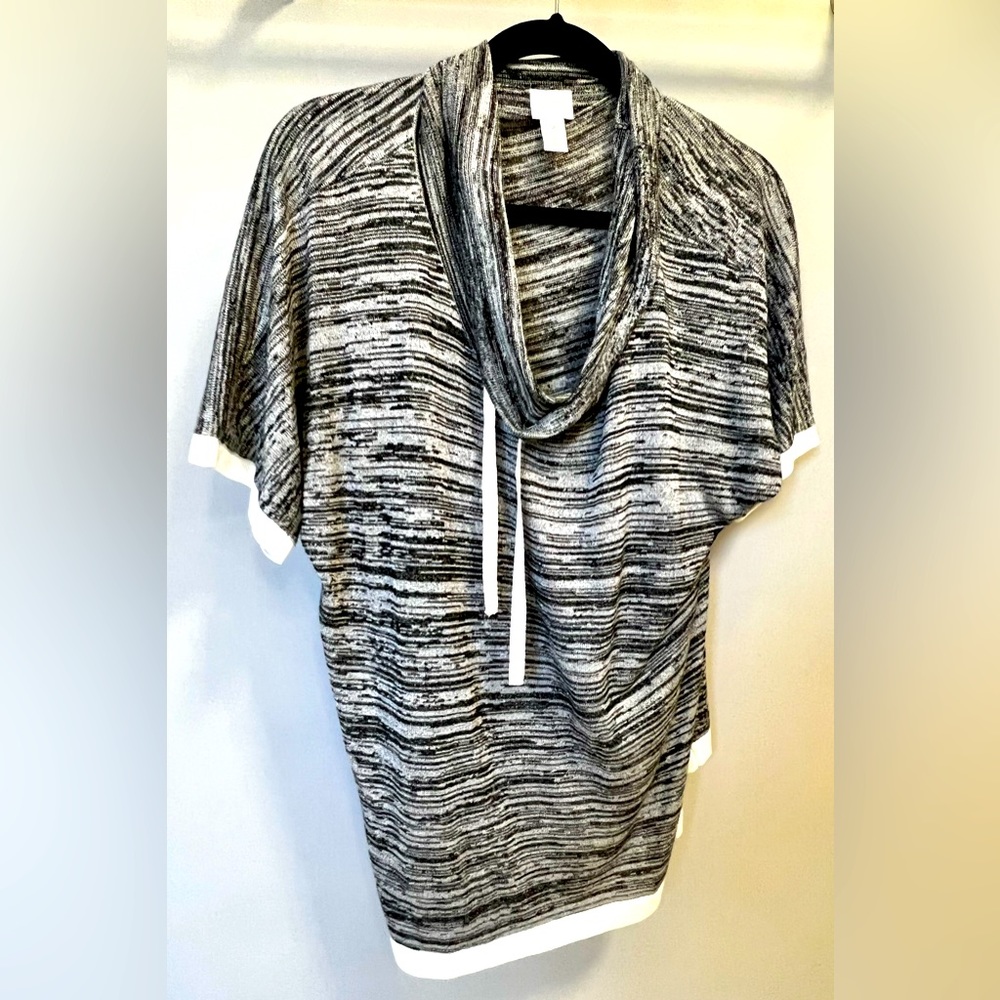 Chico’s Weekends By Choice- Grey, Black and white top.  Size 3 in Chico’s-XL